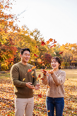 JPG 편집이미지 커플 공원 여자 남자 자연 단풍나무 나뭇잎 웃음 풍경 가을 던지기 즐거움 외출 의료성형뷰티 편집실사 AI인물포토 AI콘텐츠 나무 계절 공공시설 감정 단풍 잎 관계 모션 표정 사람 CG 생태계 파일형식 AI포토 식물 시설