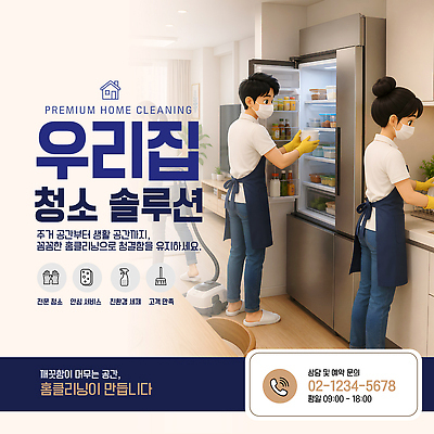 템플릿 거실 관리 주방 앞치마 청결 청소 서비스 상담 정리 청소부 유지 솔루션 전문 주거공간 청소업체 홈케어 이미지템플릿 AI파일 직업 공간 위생 파일형식 벡터