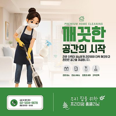 템플릿 가정 관리 앞치마 전문직 편안함 청소 서비스 정리 통화 청소부 전문 청소업체 홈케어 이미지템플릿 AI파일 직업 모션 감각 파일형식 벡터