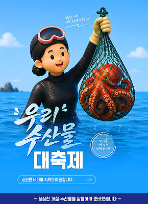 템플릿 직업 옷 산업 모션 연체동물 사람 수중동물 파일형식 벡터 여자 해녀 해산물 잠수복 문어 바다 잡기 어업 그물 오징어 어류 이미지템플릿 AI파일