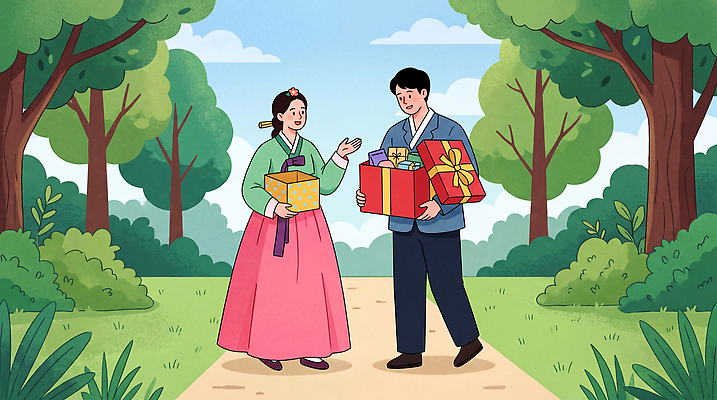 JPG 나무 공원 여자 남자 행복 일러스트 거리 한국 대화 선물 사람 잔디 소풍 추석 산책 풀 전통의상 한복 국내일러스트 AI일러스트 AI콘텐츠 식물 한국전통 전통 공공시설 명절 감정 아시아 휴식 말하기 야외활동 파일형식 기념일 나라 컨셉 모션 시설 이벤트