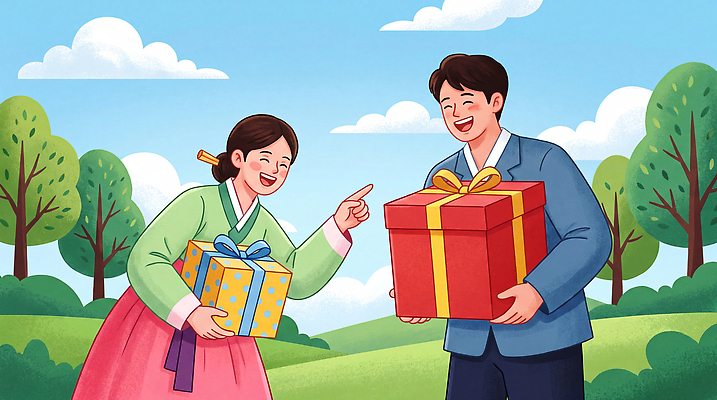 JPG 나무 행복 백그라운드 일러스트 포장 하늘 한국 대화 선물 웃음 풍경 소풍 추석 축하 한복 국내일러스트 AI일러스트 AI콘텐츠 식물 한국전통 명절 감정 아시아 컨셉 표정 말하기 야외활동 전통의상 파일형식 전통 기념일 나라 모션 이벤트