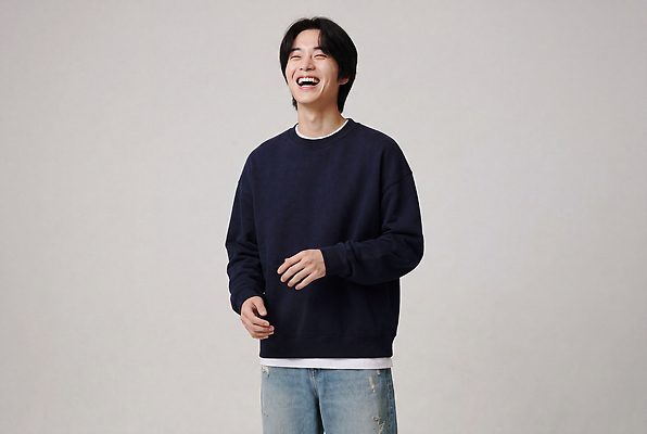 JPG 모델 편집이미지 옷 패션 남자 스튜디오 웃음 사람 캐주얼 의료성형뷰티 스타일 편집실사 AI인물포토 AI콘텐츠 표정 CG 파일형식 AI포토