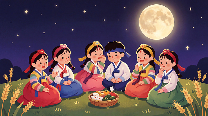 JPG 전통 음식 일러스트 놀이 한국 이야기 웃음 풍경 소녀 소년 친구 추석 축제 모임 보름달 귓속말 달빛 즐거움 송편 국내일러스트 AI일러스트 AI콘텐츠 여자 명절 남자 감정 아시아 어린이 관계 떡 표정 달 파일형식 자연요소 기념일 나라 사람 이벤트