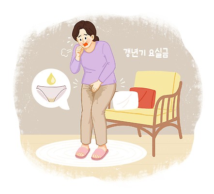 PSD 여자 감정 중년 신체 일러스트 생활 소파 불안 걱정 화장실 문제 당황 소변 갱년기 요실금 국내일러스트 의자 사람 성인 증상 파일형식 가구 생활용품 오브젝트