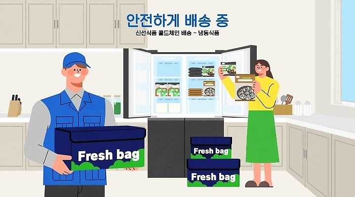 직업 아시아 음식 생활용품 사람 라이프 냉동 가전제품 운송업 파일형식 벡터 신선 여자 남자 배송 주방 냉장고 안전 배달원 상자 준비 주방용품 가정 생활 냉동식품 고객 서비스 한국 일상 AI파일 국내일러스트 일러스트 택배