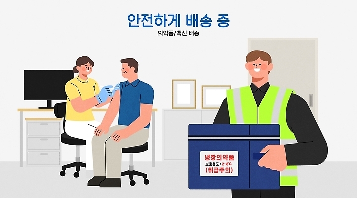 직업 의학 사람 의료진 운송업 접종 파일형식 벡터 약 백신 남자 배송 병원 안전 건강 예방접종 의사 환자 서비스 치료 바이러스 질병 예방 AI파일 국내일러스트 일러스트 택배 배달원