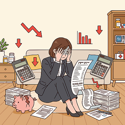 여자 돈 일러스트 통계 스트레스 소파 저축 계산기 부채 간호 고민 걱정 문서 문제 파산 가계부 부담 수입 재정 비용 국내일러스트 AI파일 감정 의자 문구용품 사람 금융 경제 장비 재산 파일형식 벡터 가구 오브젝트 생활용품