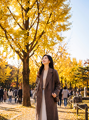 JPG 나무 편집이미지 공원 여자 자연 웃음 풍경 여러명 일상 걷기 가을 외출 은행나무 오후 의료성형뷰티 편집실사 AI인물포토 AI콘텐츠 식물 계절 공공시설 다수 모션 표정 사람 라이프 CG 생태계 파일형식 AI포토 생활 시설