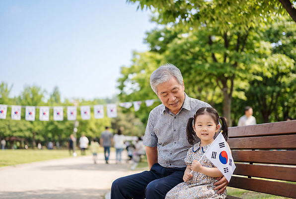 JPG 나무 편집이미지 전통 공원 어린이 벤치 가족 한국 소녀 여러명 태극기 즐거움 아저씨 광복절 소통 의료성형뷰티 편집실사 AI인물포토 AI콘텐츠 식물 공공시설 여자 감정 아시아 다수 컨셉 의자 관계 사람 공휴일 국기 국경일 CG 파일형식 AI포토 기념일 나라 가구 시설 생활용품 이벤트 오브젝트