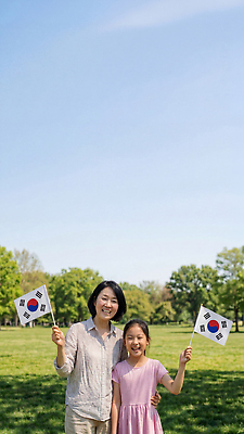 JPG 나무 편집이미지 공원 딸 행복 어린이 가족 하늘 엄마 한국 미소 여름 풀 태극기 외출 광복절 의료성형뷰티 편집실사 AI인물포토 AI콘텐츠 식물 계절 공공시설 감정 아시아 관계 표정 사람 공휴일 국기 국경일 CG 파일형식 AI포토 기념일 나라 시설 이벤트