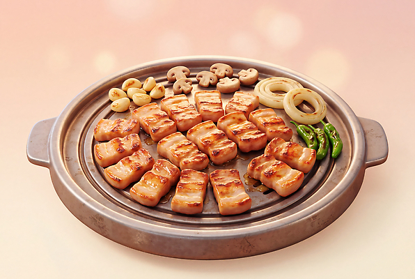 JPG 편집이미지 음식 채소 한국 육류 요리 식사 맛 구이 삼겹살 철판 숯불 이미지편집 AI컴퓨터그래픽 AI콘텐츠 아시아 컨셉 식재료 돼지고기 파일형식 나라