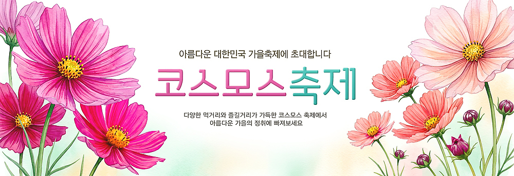 식물 편집이미지 계절 꽃 컨셉 표정 말하기 생태계 꽃축제 파일형식 코스모스 축제 이벤트 지역 참여 웃음 대화 분위기 자연 가을 이미지편집 PSD 코스모스축제