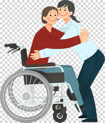 편집이미지 감정 관계 포옹 친절 사랑 사람 우정 도움 장애인 휠체어 PNG 장애 소통 돌봄 상호작용 컨셉 안기 모션 친구 파일형식