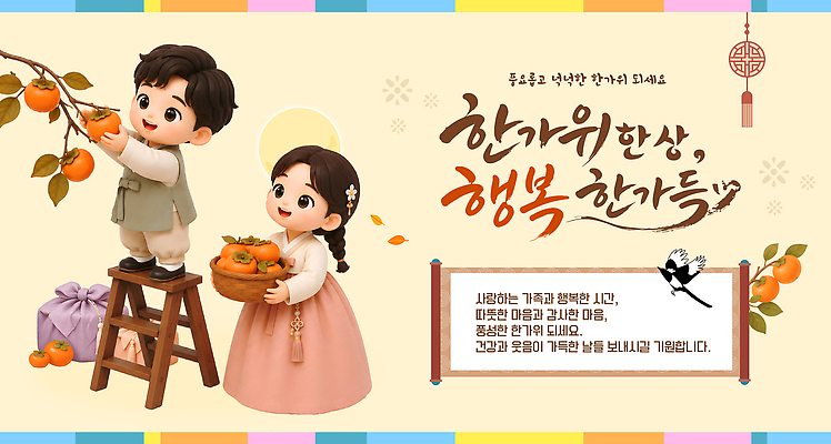 나무 템플릿 한국전통 계절 명절 감정 농업 관계 감 사람 전통의상 파일형식 벡터 감나무 추석 가족 따기 어린이 수확 건강 행복 즐거움 이미지템플릿 AI파일 한복 가을