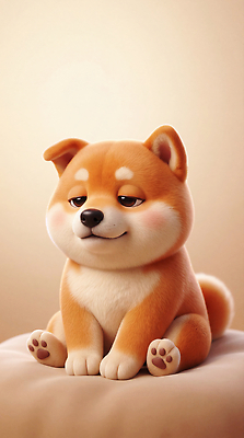JPG 동물 편집이미지 캐릭터 반려견 표정 앉기 귀여움 강아지 편안함 성격 시바견 편집3D AI컴퓨터그래픽 AI콘텐츠 컨셉 모션 반려동물 3D 감각 개 파일형식 포유류 디지털합성