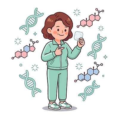 여자 과학 일러스트 기술 건강 학습 도구 실험실 DNA 갱년기 국내일러스트 AI파일 교육 실험 사람 생명공학 증상 파일형식 벡터 의학