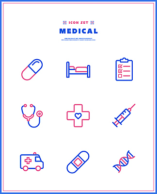 선 분홍색 일러스트 의학 청진기 주사기 치료 파란색 세트 약 침대 DNA 구급차 오브젝트 서류판 십자마크 십자모양 차트보드 국내일러스트 AI파일 모양 컬러 가구 의료기기 자동차 사무용품 생명공학 십자 파일형식 벡터 육상교통 생활용품 문구용품 교통수단 교통