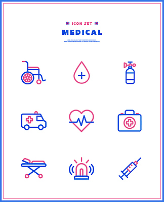 디자인 선 분홍색 일러스트 의학 건강 주사기 치료 파란색 세트 물방울 심장 응급 구급상자 구급차 오브젝트 휠체어 산소통 들것 사이렌 국내일러스트 AI파일 컬러 의료기기 자동차 통 긴급 의료용품 장기 파일형식 벡터 육상교통 신체 교통수단 교통
