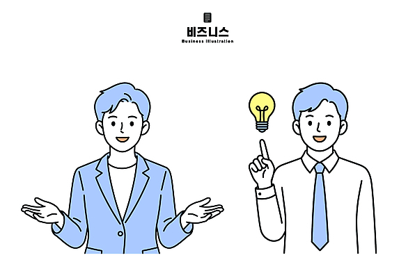 손 생각 일러스트 비즈니스 전구 아이디어 대화 설명 사람 업무 비즈니스맨 동료 소통 국내일러스트 AI파일 남자 컨셉 관계 모션 말하기 신체부위 작업 직장인 파일형식 벡터 직업