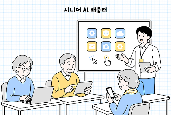 학생 교육 노년 인터넷 일러스트 교실 수업 기술 노트북 스마트폰 학습 컴퓨터 디지털 스크린 강사 기계 정보 도움 패드 소프트웨어 AI_인공지능 국내일러스트 AI파일 직업 컨셉 학교 성인 전자제품 핸드폰 스마트기기 파일형식 벡터 사람