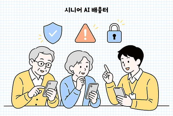 교육 노년 일러스트 기술 경고 설명 안전 스마트폰 학습 디지털 교사 정보 보호 연습 사용자 AI_인공지능 국내일러스트 AI파일 직업 컨셉 모션 성인 핸드폰 스마트기기 파일형식 벡터 사람 전자제품