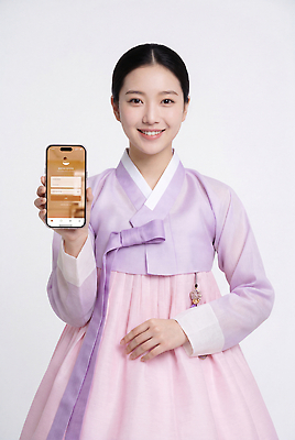 JPG 편집이미지 전통 옷 여자 미소 스마트폰 과학기술 한복 퓨전 의료성형뷰티 편집실사 AI인물포토 AI콘텐츠 한국전통 기술 표정 사람 핸드폰 스마트기기 전통의상 CG 파일형식 AI포토 한국 전자제품 아시아 나라