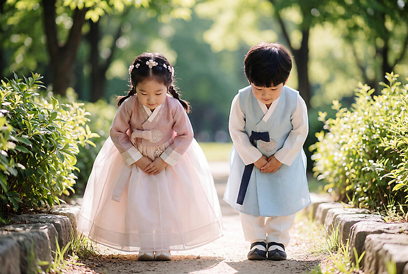 JPG 나무 편집이미지 전통 문화 길 어린이 한국 소녀 소년 맑음 인사 한복 의료성형뷰티 편집실사 AI인물포토 AI콘텐츠 식물 한국전통 여자 남자 아시아 날씨 사람 예절 전통의상 CG 파일형식 AI포토 나라