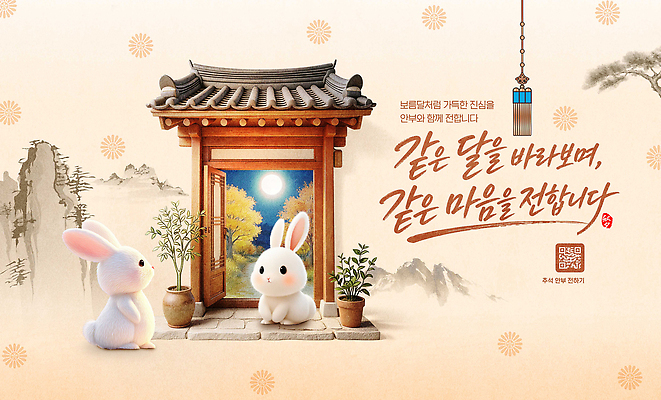 자연요소 편집이미지 명절 아시아 컨셉 포유류 반려동물 생태계 파일형식 토끼 달 문 고요 자연 동물 평화 한국 전통 이미지편집 PSD 세일 추석