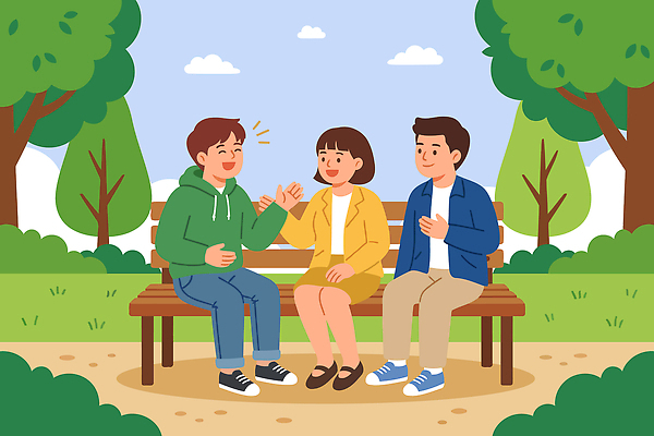나무 공원 여유 벤치 일러스트 이야기 웃음 잔디 여러명 청년 취미 일상 친구 만남 즐거움 외출 소통 지원 국내일러스트 AI파일 식물 공공시설 감정 다수 컨셉 의자 관계 표정 사람 성인 라이프 파일형식 벡터 가구 생활 시설 생활용품 오브젝트