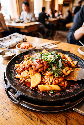 JPG 편집이미지 한식 음식 채소 한국 육류 대화 요리 여러명 일상 식당 식사 닭갈비 편집실사 AI포토 AI콘텐츠 아시아 다수 식재료 말하기 사람 라이프 상점 닭고기 CG 닭고기요리 파일형식 나라 모션 생활