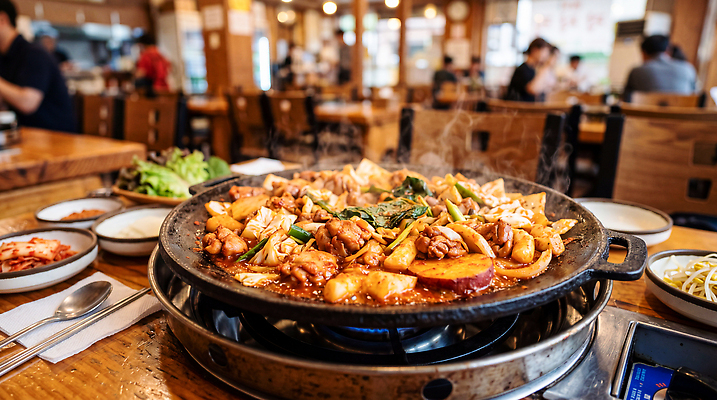 JPG 편집이미지 한식 음식 채소 재료 육류 요리 식당 뜨거움 팬 맛 닭갈비 편집실사 AI포토 AI콘텐츠 컨셉 식재료 상점 닭고기 CG 닭고기요리 파일형식