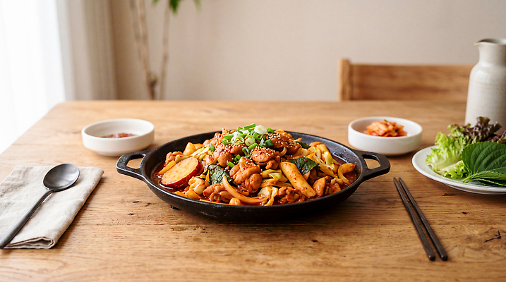 JPG 편집이미지 그릇 한식 채소 젓가락 반찬 요리 장식 숟가락 식사 먹기 준비 닭갈비 편집실사 AI포토 AI콘텐츠 식기 음식 모션 수저 닭고기 CG 닭고기요리 파일형식 육류 식재료