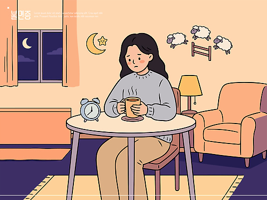 여자 별 창 음료 시계 생각 일러스트 일상 소파 방 달 램프 저녁 불면증 국내일러스트 AI파일 자연요소 의자 조명 사람 라이프 질병 밤 야간 파일형식 벡터 가구 의학 생활 생활용품 오브젝트