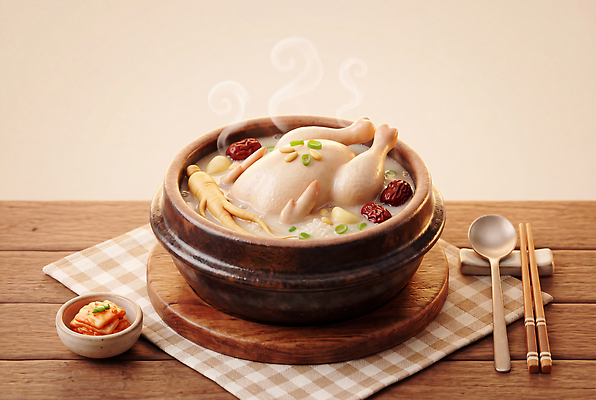 JPG 편집이미지 한식 젓가락 식탁 반찬 마늘 쌀 닭 인삼 맛 저녁 김 대추 삼계탕 이미지편집 AI컴퓨터그래픽 AI콘텐츠 음식 컨셉 채소 탁자 조류 곡류 수저 삼 해조류 밤 야간 보양식 파일형식 자연요소 동물 식기 가구 해양식물 몸보신 생활용품 수중식물 보신 식물 오브젝트