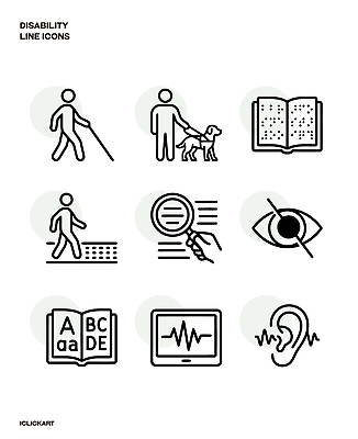 디자인 일러스트 사람 책 걷기 정보 장애인 읽기 그림 청각 탐색 안내견 점자 국내일러스트 AI파일 모션 개 장애 파일형식 벡터 포유류 동물