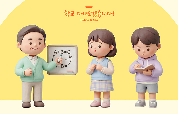 PSD 편집이미지 학생 교육 학교 수업 설명 친구 학습 교사 칠판 집중 문제 수업자료 편집3D 직업 컨셉 관계 모션 3D 교육자료 파일형식 자료 디지털합성