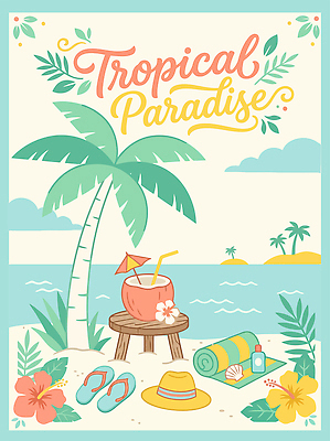 모자 수영복 음료 바다 섬 일러스트 자연 탁자 휴식 열대 풍경 해변 여름 수건 선크림 코코넛 국내일러스트 AI파일 잡화 옷 계절 가구 컨셉 과일 위생용품 화장품 생태계 파일형식 벡터 생활용품 뷰티 오브젝트