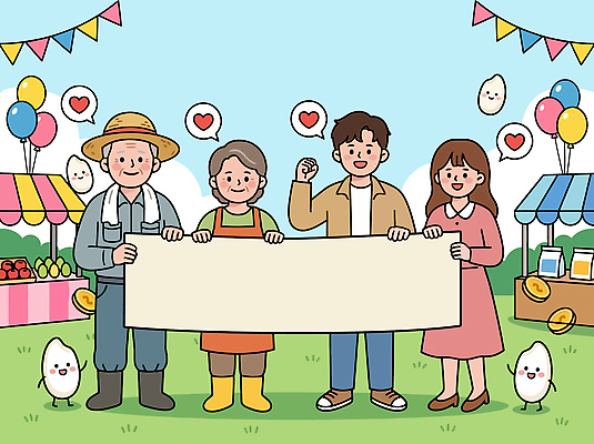 일러스트 가족 자연 하늘 웃음 사람 이벤트 친구 축제 시장 농부 커뮤니티 풍선 참여 고향사랑기부제 국내일러스트 AI파일 직업 관계 표정 생태계 정책 제도 파일형식 벡터