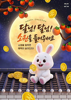 PSD 편집이미지 전통 명절 풍경 추석 귀여움 동전 보름달 달 가을 기도 토끼 감나무 소원 기와담장 이미지편집 자연요소 나무 계절 기념일 컨셉 돈 포유류 기와 감 담장 반려동물 파일형식 식물 동물 과일 이벤트 재산 금융 경제