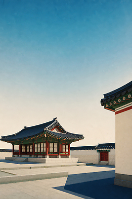 JPG 전통 문화 여행 고건축 일러스트 한옥 한국 기와집 풍경 야외 궁전 역사 기와지붕 국내일러스트 AI일러스트 AI콘텐츠 한국전통 건축물 아시아 지붕 기와 파일형식 건축 나라