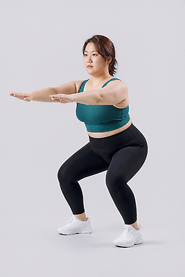 JPG 편집이미지 여자 실내 건강 운동복 운동 헬스 의료성형뷰티 스쿼트 편집실사 AI인물포토 AI콘텐츠 옷 사람 내부 CG 파일형식 운동자세 AI포토