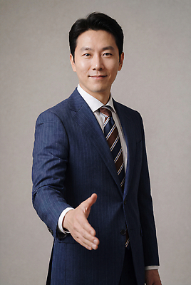 JPG 편집이미지 손 남자 포즈 백그라운드 비즈니스 넥타이 웃음 정장 회색 만남 인사 자신감 출발 의료성형뷰티 편집실사 AI인물포토 AI콘텐츠 잡화 옷 감정 컬러 컨셉 표정 사람 신체부위 예절 CG 파일형식 AI포토