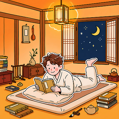 PSD 나무 전통 남자 별 일러스트 창문 휴식 조명 책장 따뜻함 책 소파 독서 문 카펫 방 달 시골 침대 밤 편안함 다기 읽기 홈스테이 국내일러스트 자연요소 식물 가구 컨셉 의자 모션 사람 감각 다도 유학 파일형식 교육 생활용품 예절 오브젝트