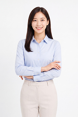 JPG 편집이미지 옷 여자 포즈 셔츠 바지 표정 웃음 사람 팔짱 기쁨 비즈니스우먼 정상 의료성형뷰티 편집실사 AI인물포토 AI콘텐츠 감정 상의 비즈니스 모션 하의 직장인 CG 파일형식 AI포토 직업