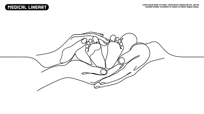 손 디자인 예술 선 라인일러스트 일러스트 의학 가족 발 건강 사랑 부모 아기 연결 그림 기초 감싸기 국내일러스트 AI파일 감정 관계 모션 사람 신체부위 파일형식 벡터