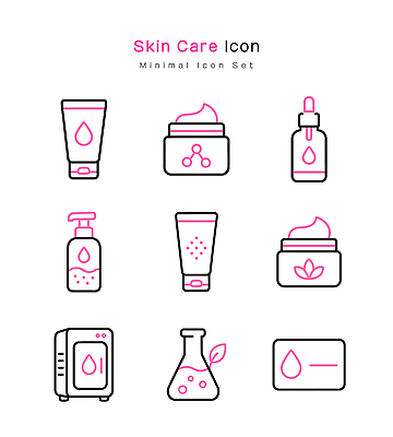 디자인 일러스트 뷰티 청결 화장품 상품 배열 피부 크림 로션 스킨케어 보습 트리트먼트 세럼 미니멀 단순 국내일러스트 AI파일 신체부위 미용용품 위생 파일형식 벡터 사람 오브젝트