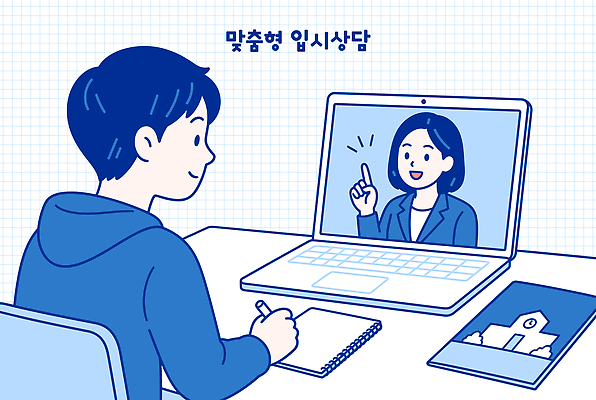 학생 교육 일러스트 청소년 대화 파란색 학습 컴퓨터 스크린 메모지 질문 입시 상담 면접 기회 온라인 답변 면접관 국내일러스트 AI파일 컬러 비즈니스 말하기 사람 전자제품 사무용품 파일형식 벡터 모션 문구용품 오브젝트