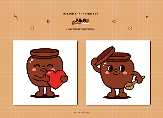 캐릭터 디자인 예술 일러스트 장식 숟가락 하트 항아리 오브젝트 그림 창작 키치 일러캐릭터 AI파일 모양 컨셉 수저 도자기 파일형식 벡터 식기