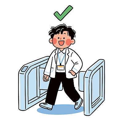 일러스트 안전 사람 일상 문 편안함 체크 보안 통과 개찰구 출입증 국내일러스트 AI파일 라이프 카드 감각 파일형식 벡터 생활